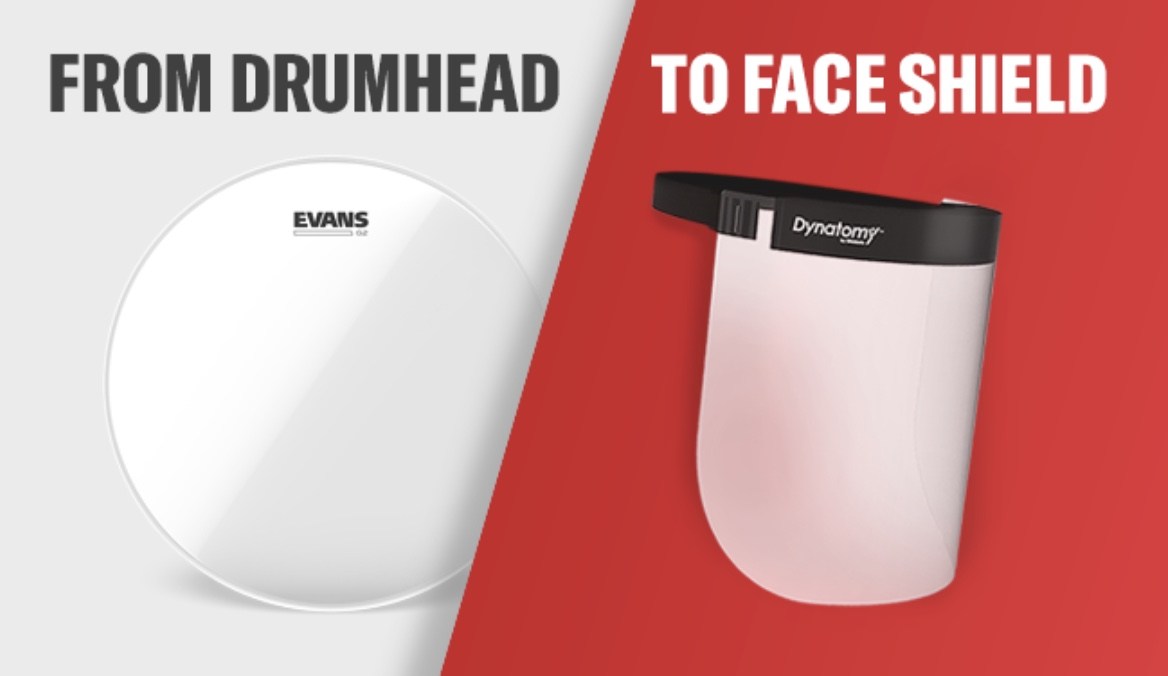 D'Addario/Dynatomy Face Shields made of Drum Heads