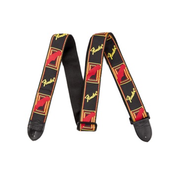 Fender 0990681500 Black/Yellow/Red Monogrammed Strap