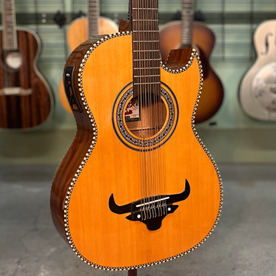 Oscar Schmidt Solid Cedar-Top Acoustic Bajo Quinto with Electronics (OH42SE)