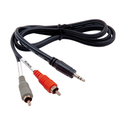 Hosa CMR-206 1-8" AUX to Dual RCA 6' Length