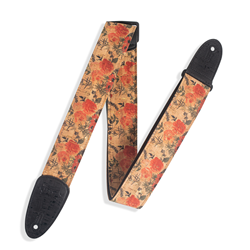 Levy's Cork Guitar Strap with Wildflower Pattern (MX8-001)