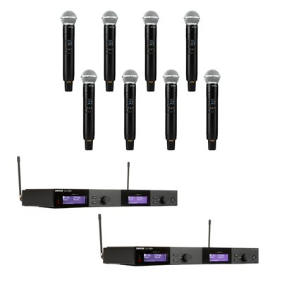 Shure SLXD4Q+8PACKHH 8 Pack Wireless Handheld System (Rackmounted)